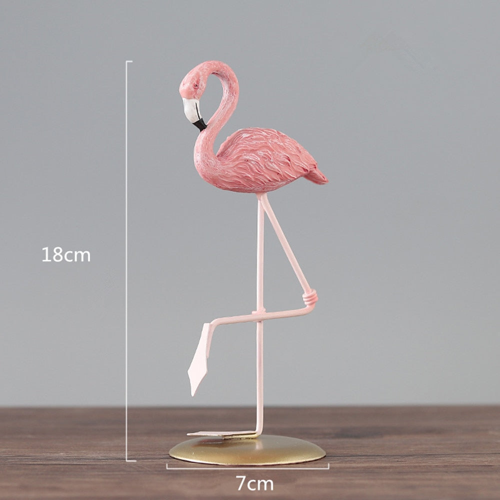 Nordic Style Flamingo Figurine Decoration Fairy Garden Livingroom Office Home Decor Accessories