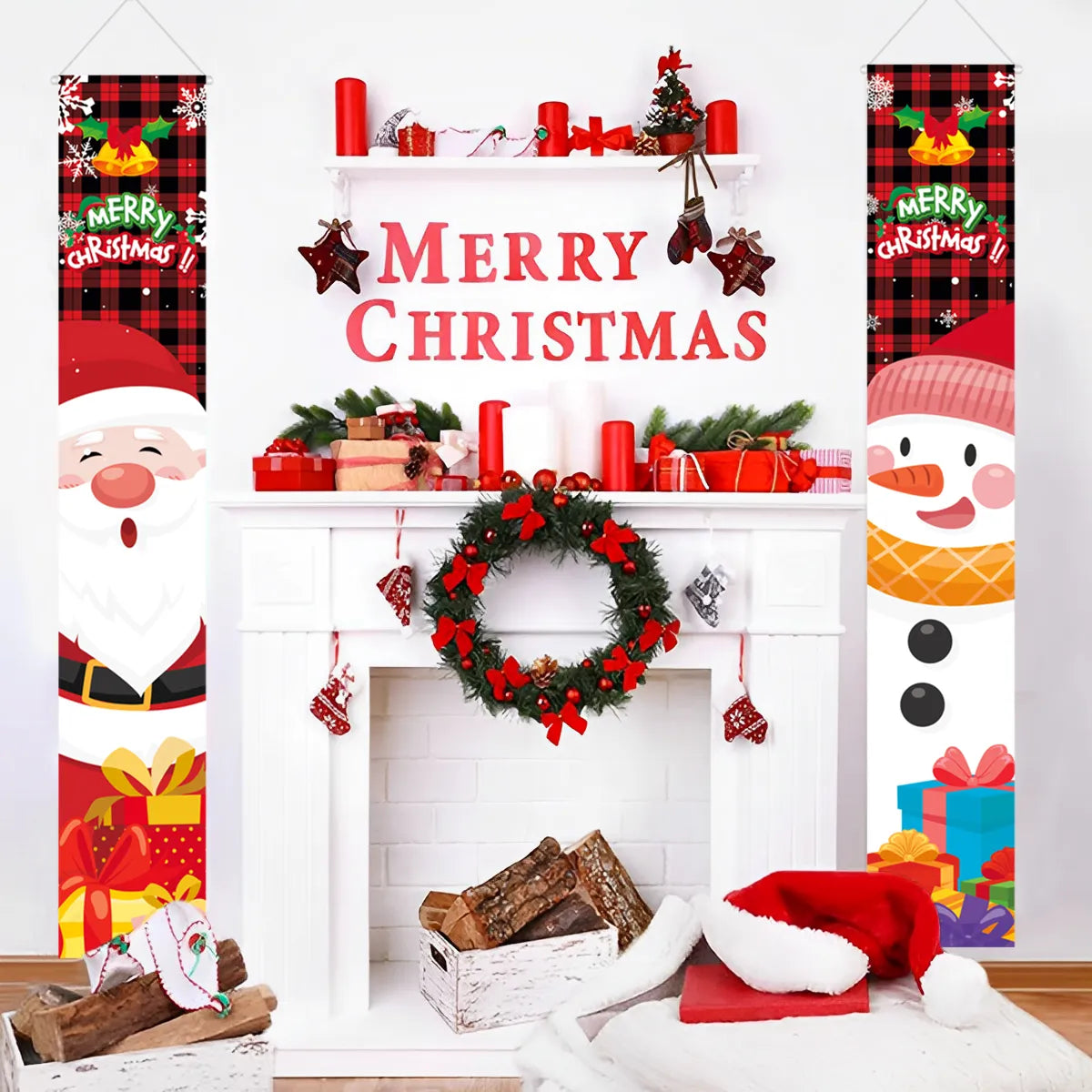 Nutcracker Soldier Door Banner Decor Christmas Decorations for Home Xmas Hanging Ornaments Navidad Noel Gifts New Year