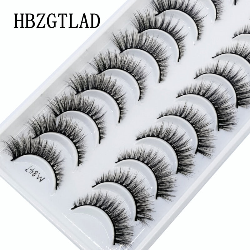 10 Pairs 3D Faux Mink Lashes Natural long Mink False Eyelashes Fake Eyelash Mink Lashes Extension Cils