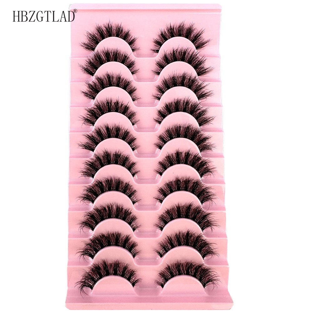 10pairs Mink Eyelashes Invisible Band Lash Extension Natural False Eyelashes Cross Cluster Fairy 3D Faux Big Eye Long Fake Lashes