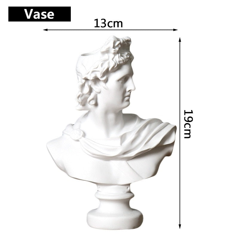 Modern Nordic Style Creative Portrait Vase Human Head Flower Vases Decorative Ornaments Resin David Home Flowers Art Decor