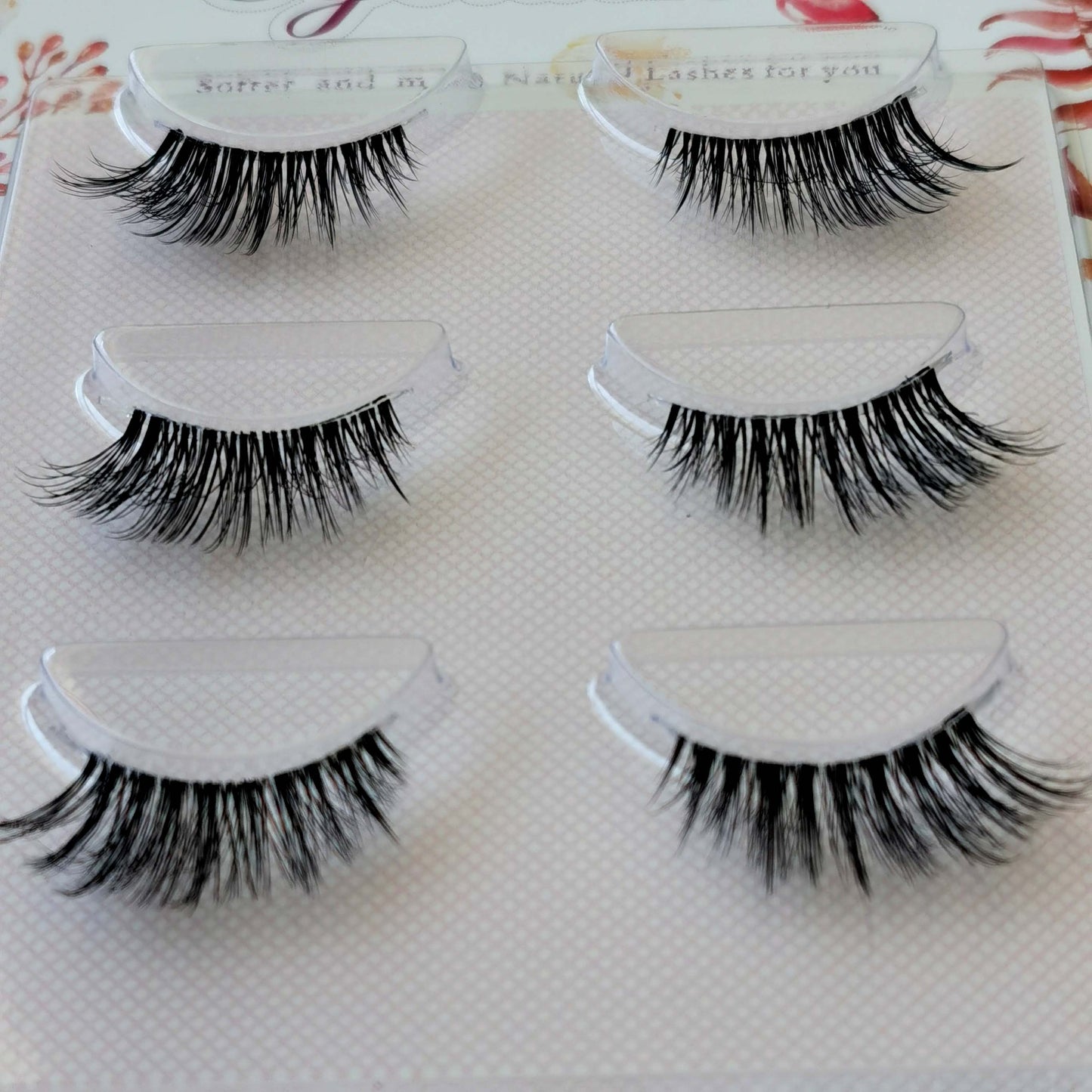Mink Eyelashes 3 pair reusable false eyelashes invisible band