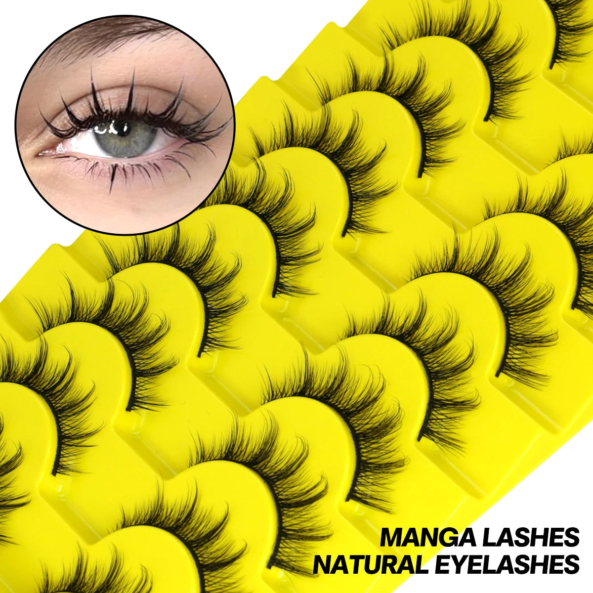 5/7/9 Pairs Manga Lashes 3d Faux Mink Lashes Natural False Eyelashes Soft Winged Natural Realistic Eyelash Extension