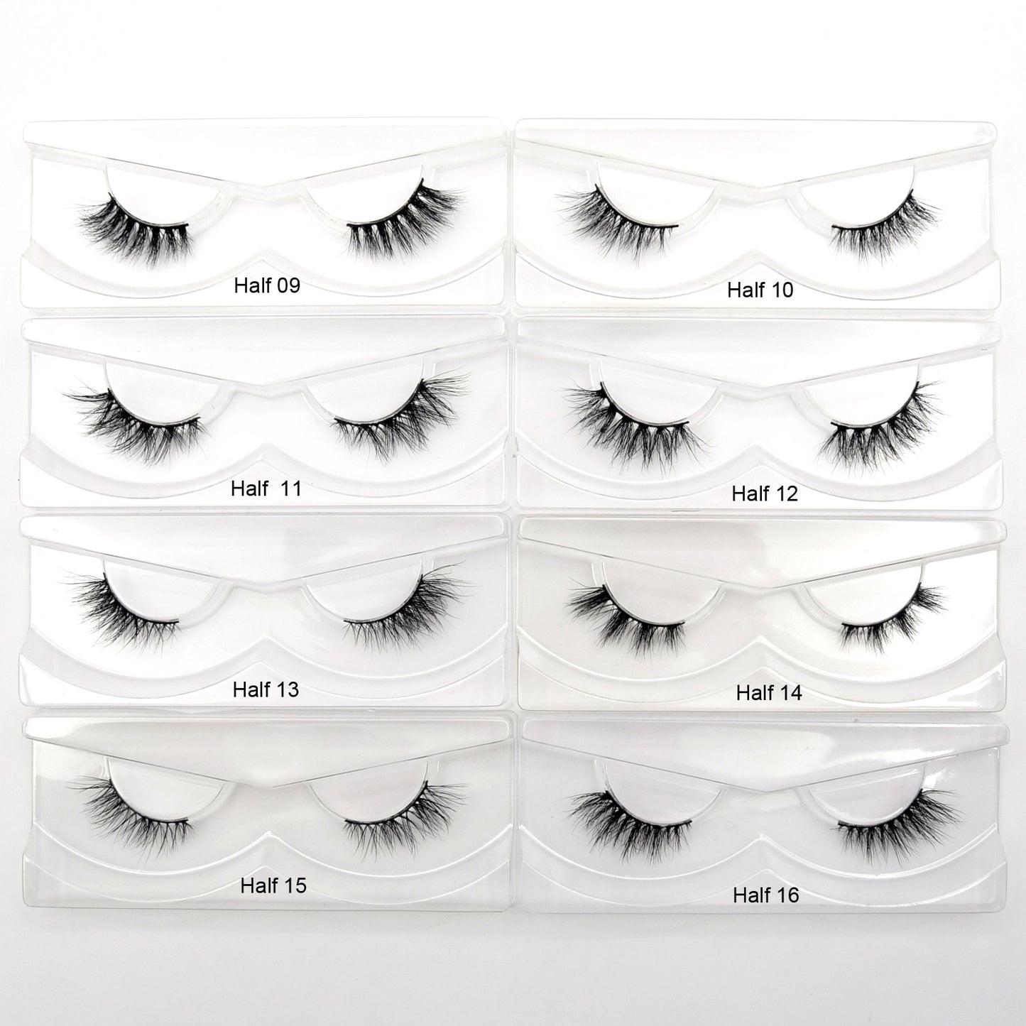 3D Half Lashes Wholesale Natural Half False Eyelashes 3D Mink Lashes Wispy Natural Crisscross Fake Eyelashes Extension