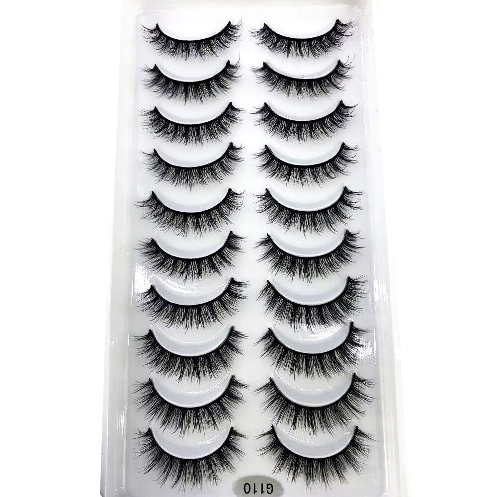 Short lashes 10 Pairs 3D Mink Lashes Natural Eyelash Dramatic False Eyelashes Faux Cils Fake Eyelash Extension maquiagem