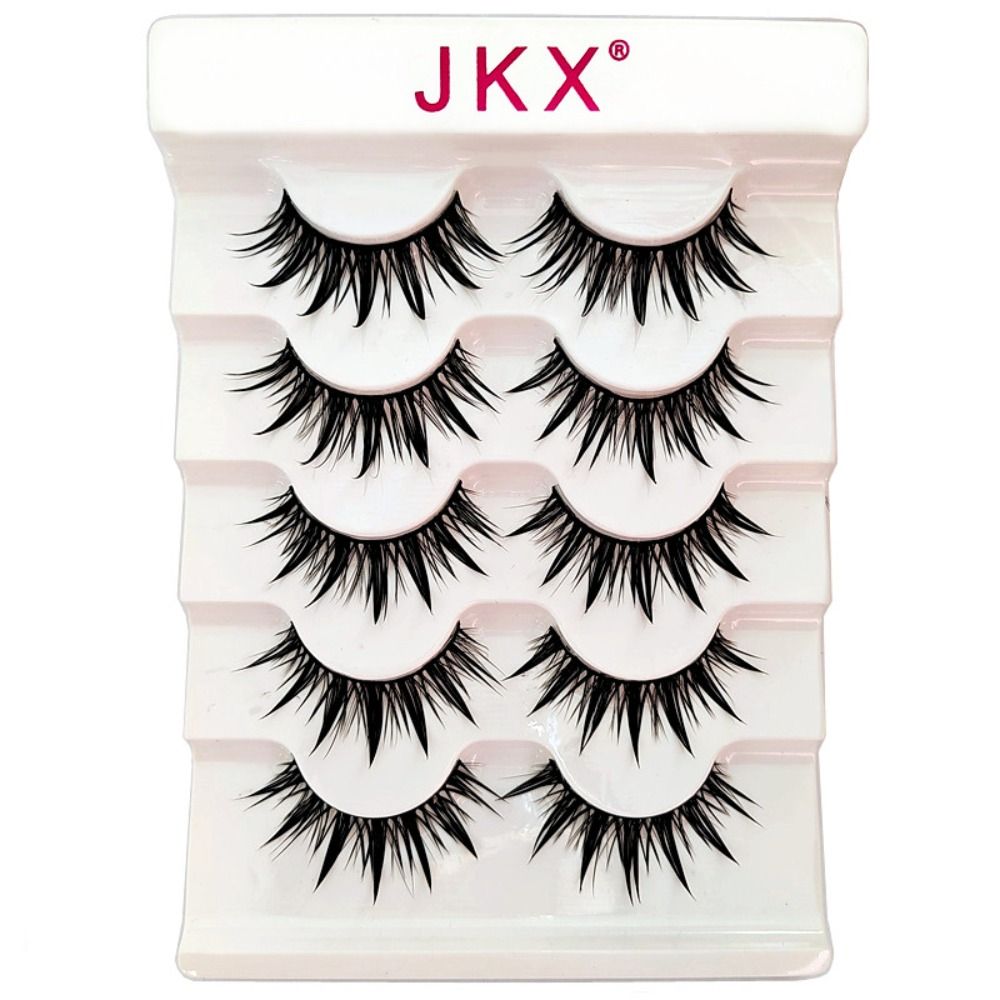 5 Pairs Wet Eyelashes 3D Faux Mink Eyelashes Thai Eyelashes Handmade Craft Long Fluffy Lashes Eye Cruelty-free