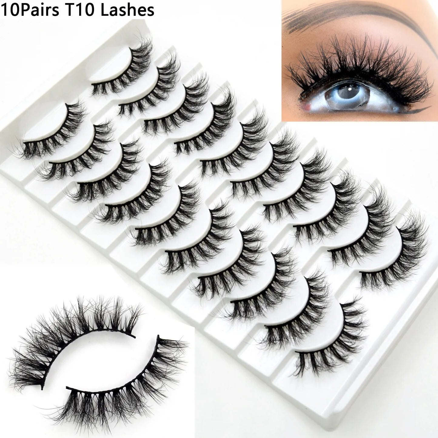 5paris/10pairs Faux Mink Eyelashes Make Up False Cils Hand Made Fake Eyelashes Wholesale Thick Eyelashes Extension