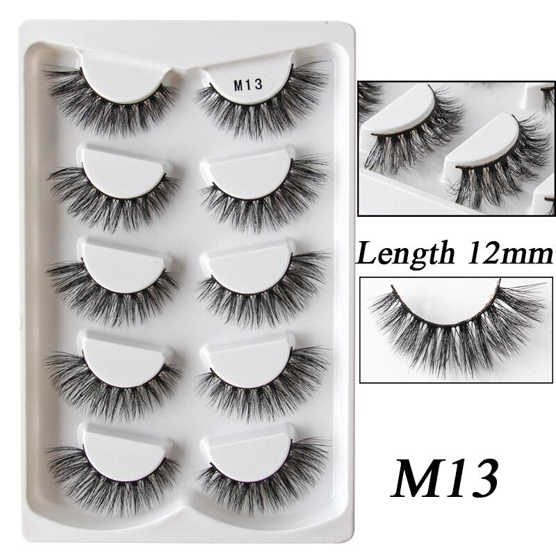 False Eyelashes 3/5pairs Cat Eyes lash Natural Long Full Strip Lashes Handmade Wispy 3d Mink Faux Cils Extension