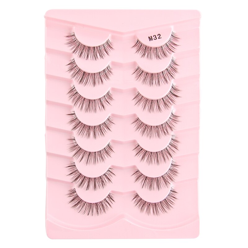 3/5/10 Pairs Half Lashes Fox Eye Wispy Fluffy Faux Cils Natural Winged Fake Eyelashes Half Lashes maquillage