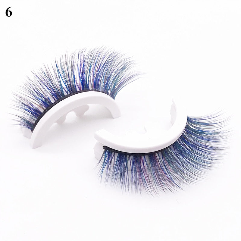 1 pair Self-adhesive False Eyelashes Glue Free 3D Strip Reusable Lashes Extension 3 Seconds To Wear Faux Mink Eyelash
