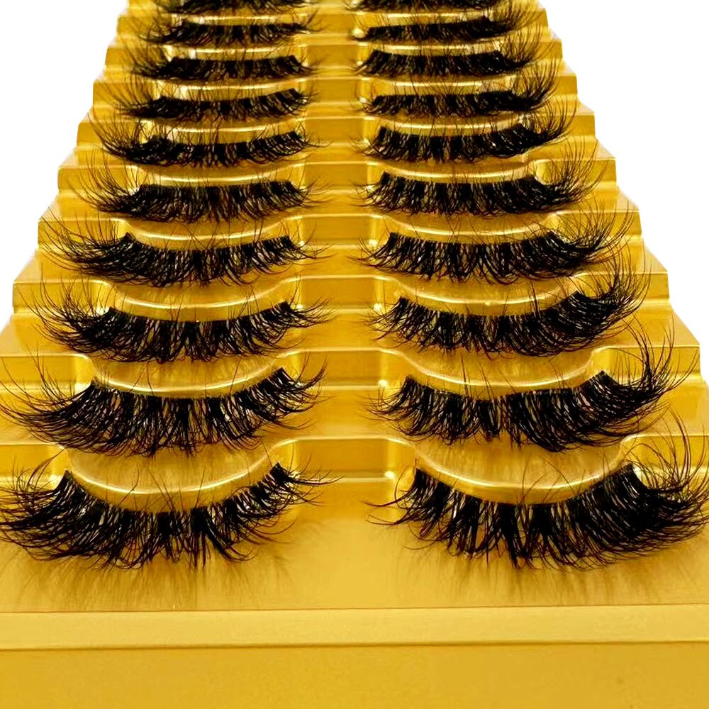 Manga Lashes 10 Pairs cosplay 3D Faux Mink Lashes Natural short Full Strip Lashes Clear Band Natural Eyelashes Extension