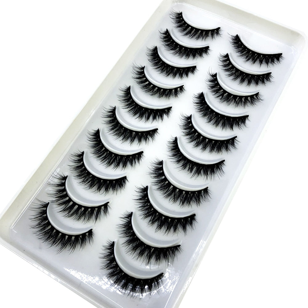 Reusable mink eyelashes 25mm lashes fluffy messy 3D mink lashes 3 pairs natural Long Thick false eyelashes extension