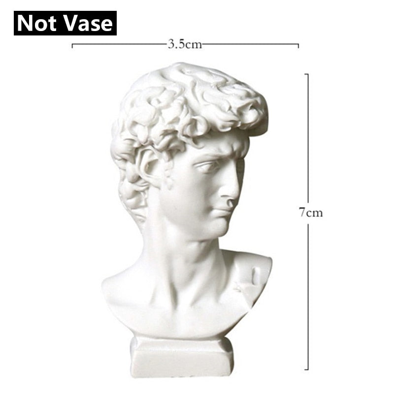 Modern Nordic Style Creative Portrait Vase Human Head Flower Vases Decorative Ornaments Resin David Home Flowers Art Decor