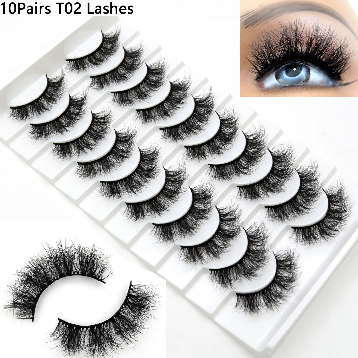 5paris/10pairs Faux Mink Eyelashes Make Up False Cils Hand Made Fake Eyelashes Wholesale Thick Eyelashes Extension