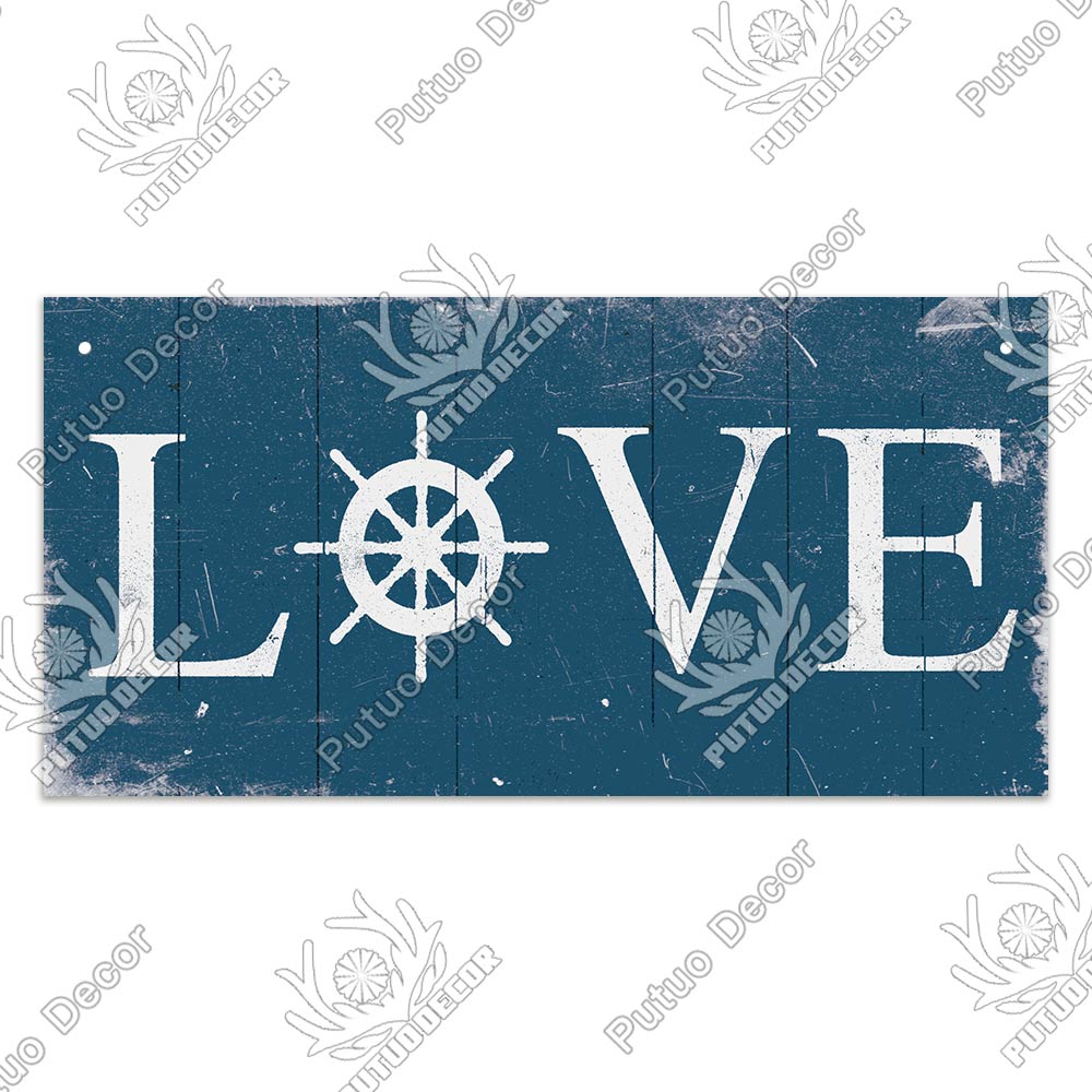 Putuo Decor Beach Home Signs Wood Wall Plaque Wooden Signs Welcome Decor Hanging Plate for Beach House Home Bedroom Tent Decor