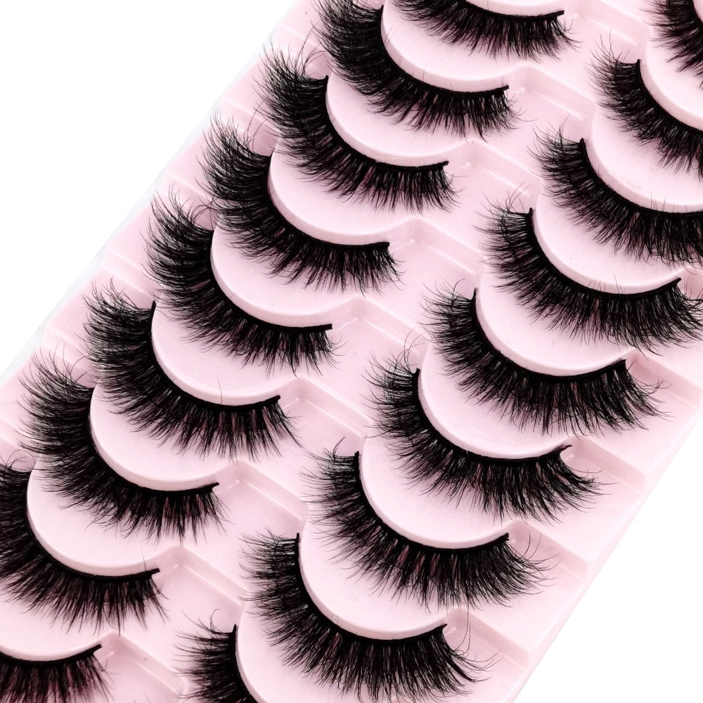 10 Pairs Natural False Eyelashes Fake Lashes Long Makeup 3d Mink Lashes Extension Eyelash Mink Eyelashes
