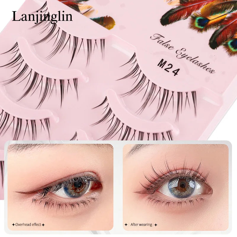 5 Pairs Set Natural False Eyelashes Manga Lashes 3D Faux Mink Lashes Soft Eyelash Extension