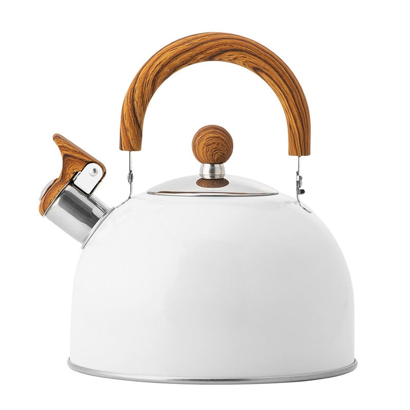 2.5L Whistle Kettle Flat Bottom Whistle Pot European Stainless Steel Large Capacity Pot Classic Water Boiler For All Stovetops