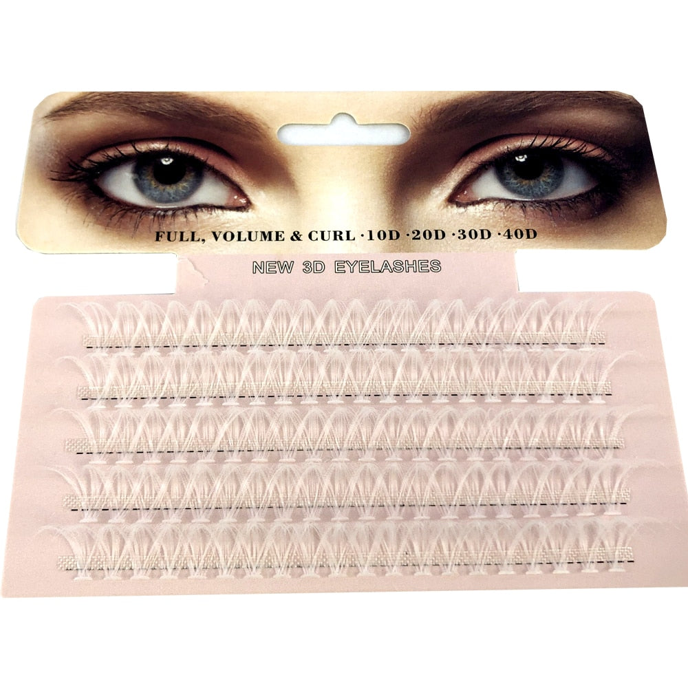 Blue Purple Mix Colored Lashes Cluster Eyelash Extension Natural Long 40D Volume Effect Faux Bunche