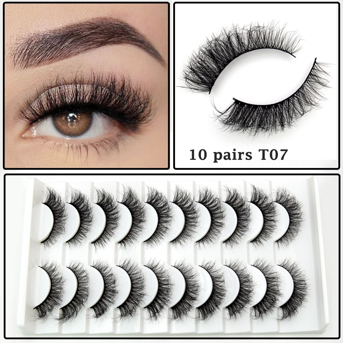 Lashes 3/5/10 pairs 3D Faux Mink Lashes Wispy Natural False Eyelashes Dramatic Volume Lashes Eyelash Extension