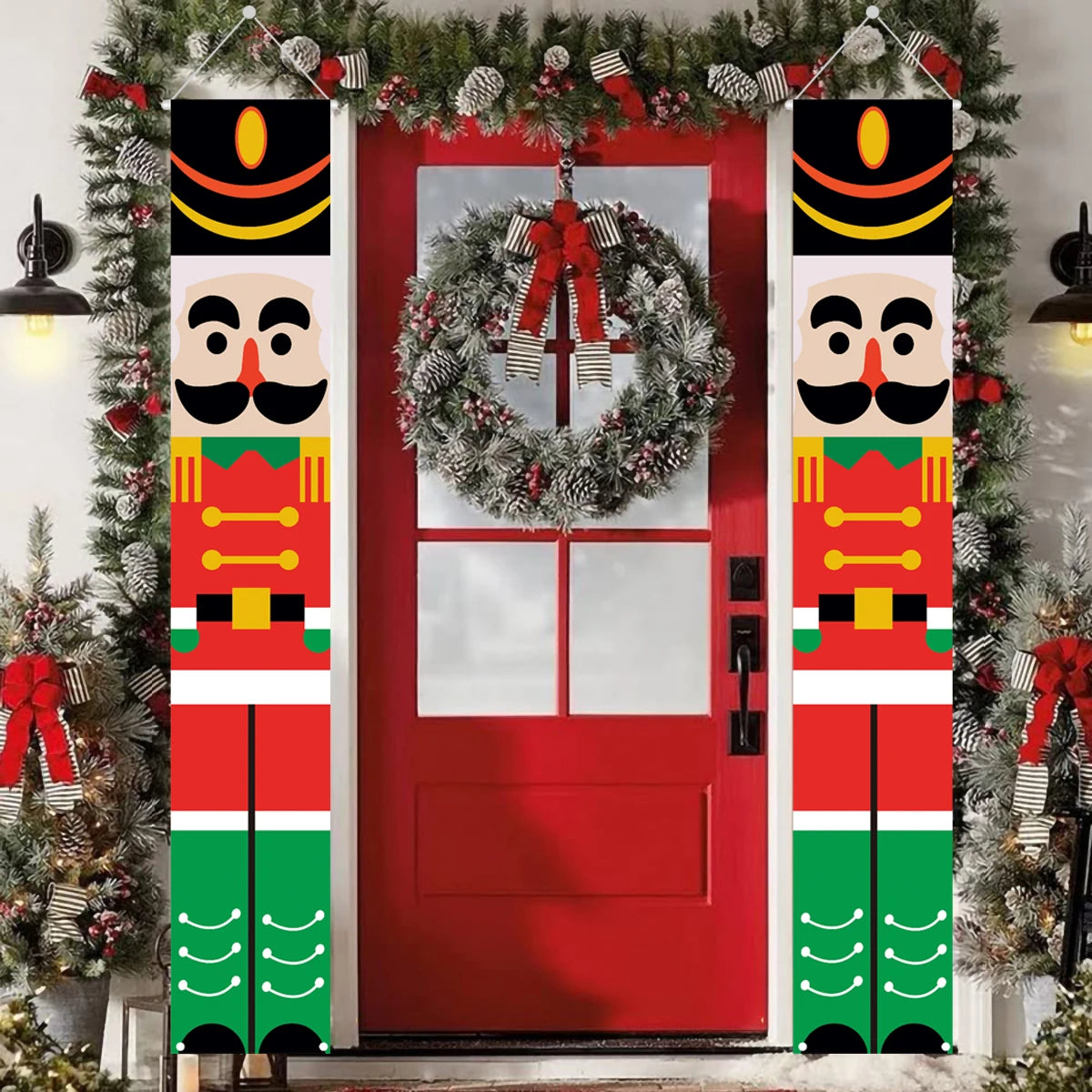 Nutcracker Soldier Door Banner Decor Christmas Decorations for Home Xmas Hanging Ornaments Navidad Noel Gifts New Year