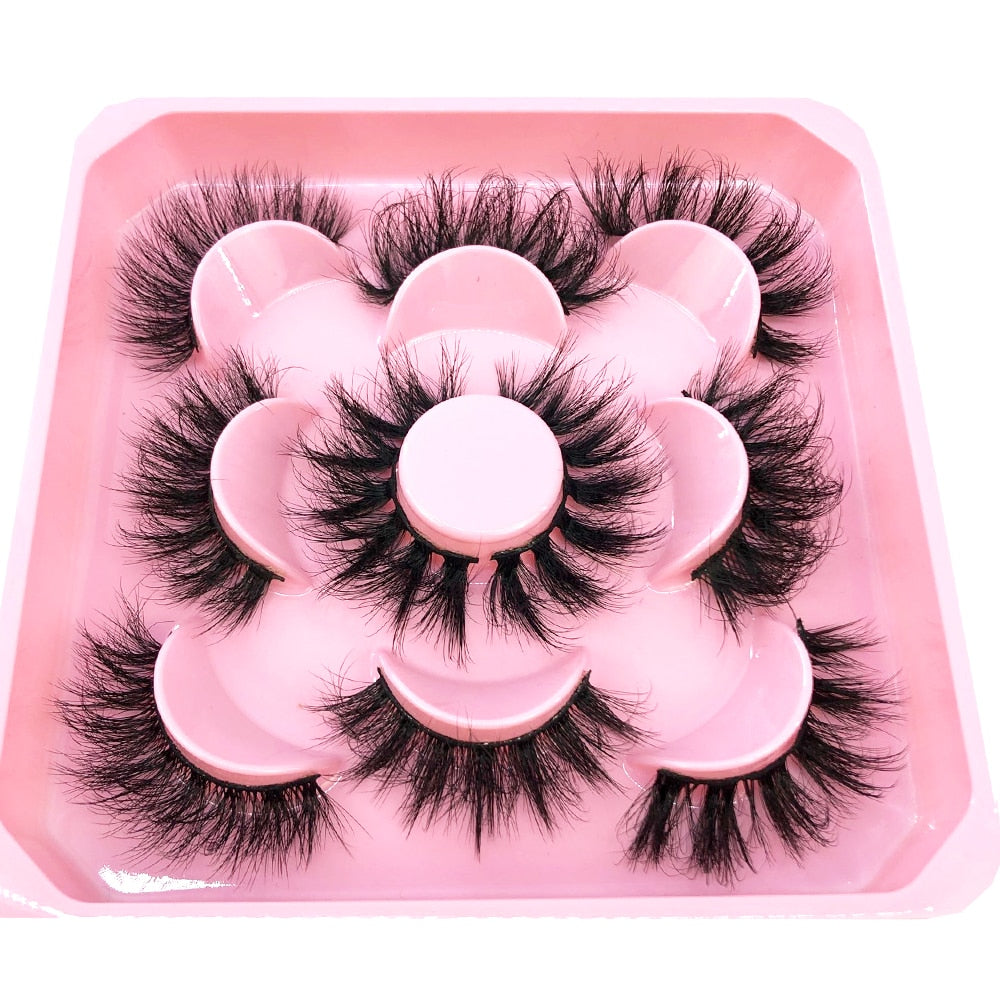 2/4/6pairs natural false eyelashes fake lashes long 3D mink extension
