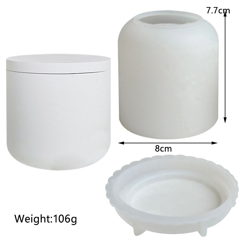 Storage Boxes with Lids Silicone Molds Ornaments Jars Bottles Gypsum Concrete Mold Resin Mold DIY Candle Cup Mold Flowerpot Mold