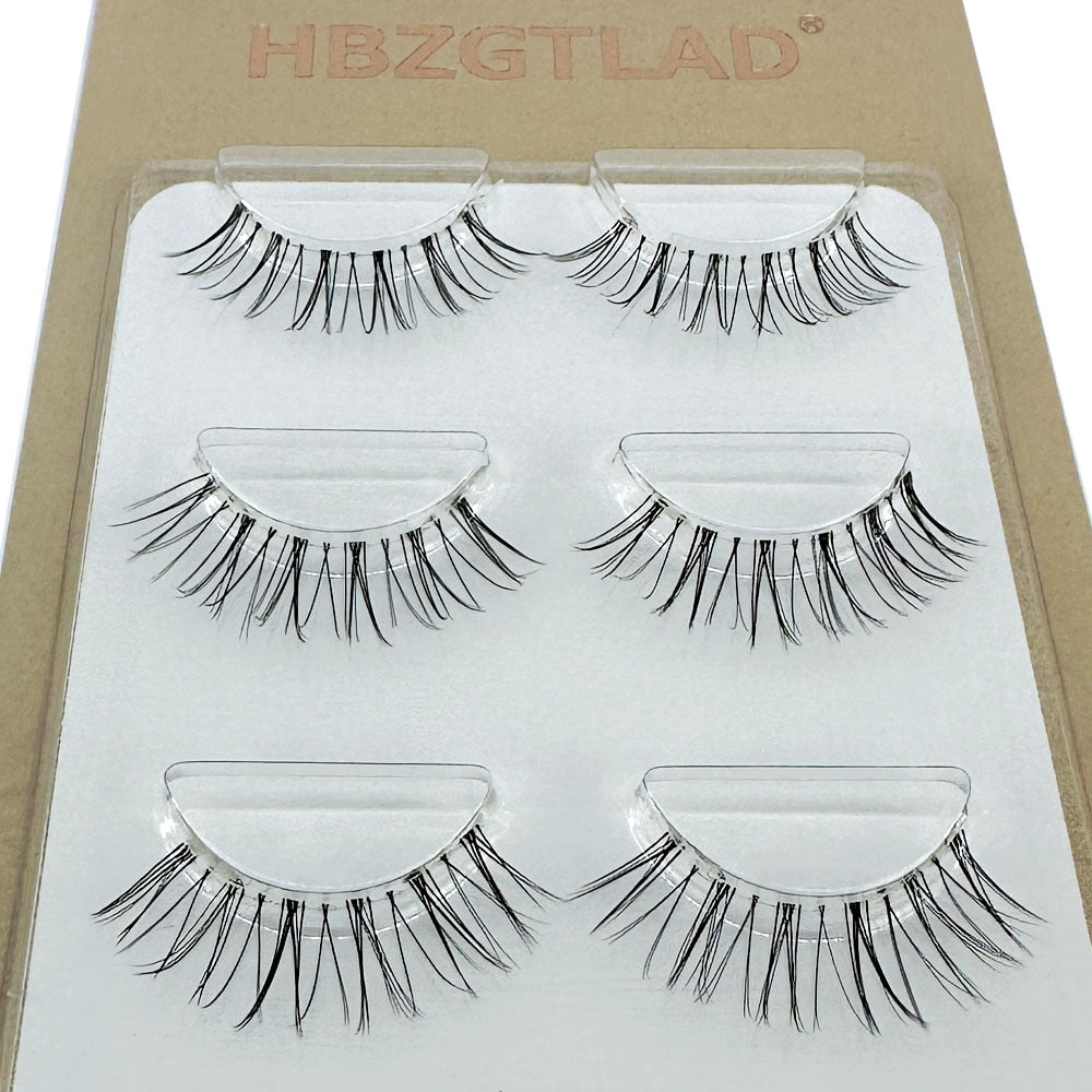 3D Mink Lashes Natural short Full Strip Transparent False Eyelashes