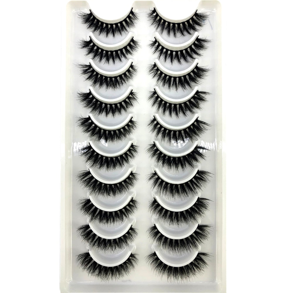 Short lashes 10 Pairs 3D Mink Lashes Natural Eyelash Dramatic False Eyelashes Faux Cils Fake Eyelash Extension maquiagem