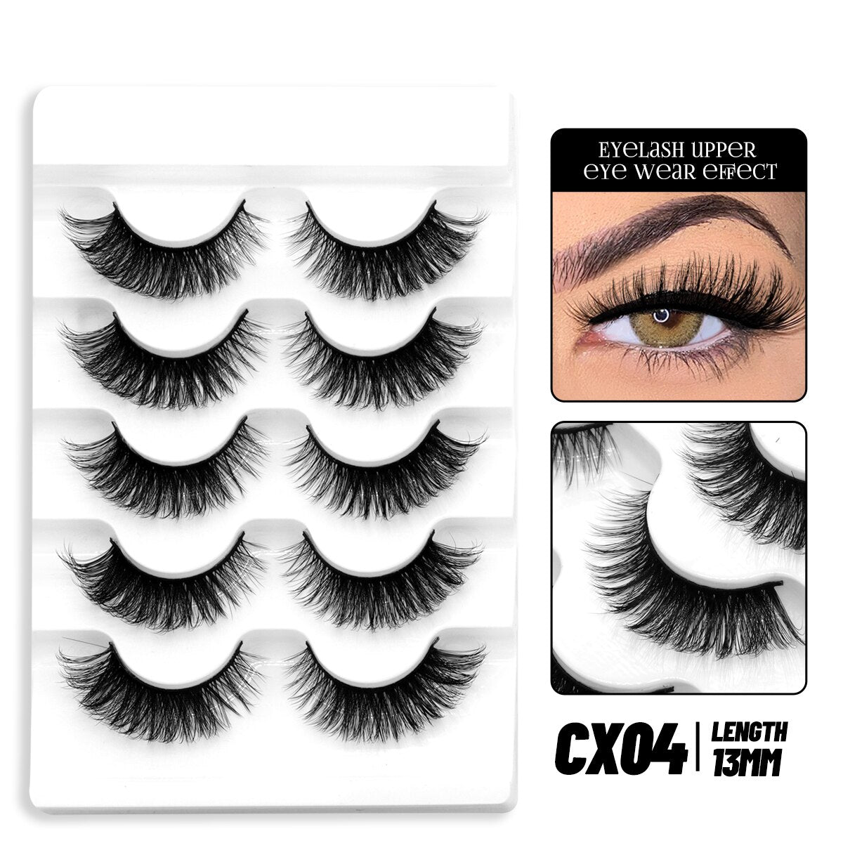 Cat Eye Lashes Natural long Clear Band Lashes Faux Mink Eyelashes Winged End Eye Elongated Eyelashes Fake Lashes Soft