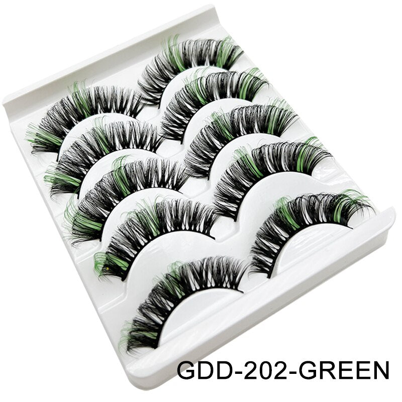Colored Lash DD Natural Long Colorful Eyelashes Volume lashes Extension Thick Eye Shadow