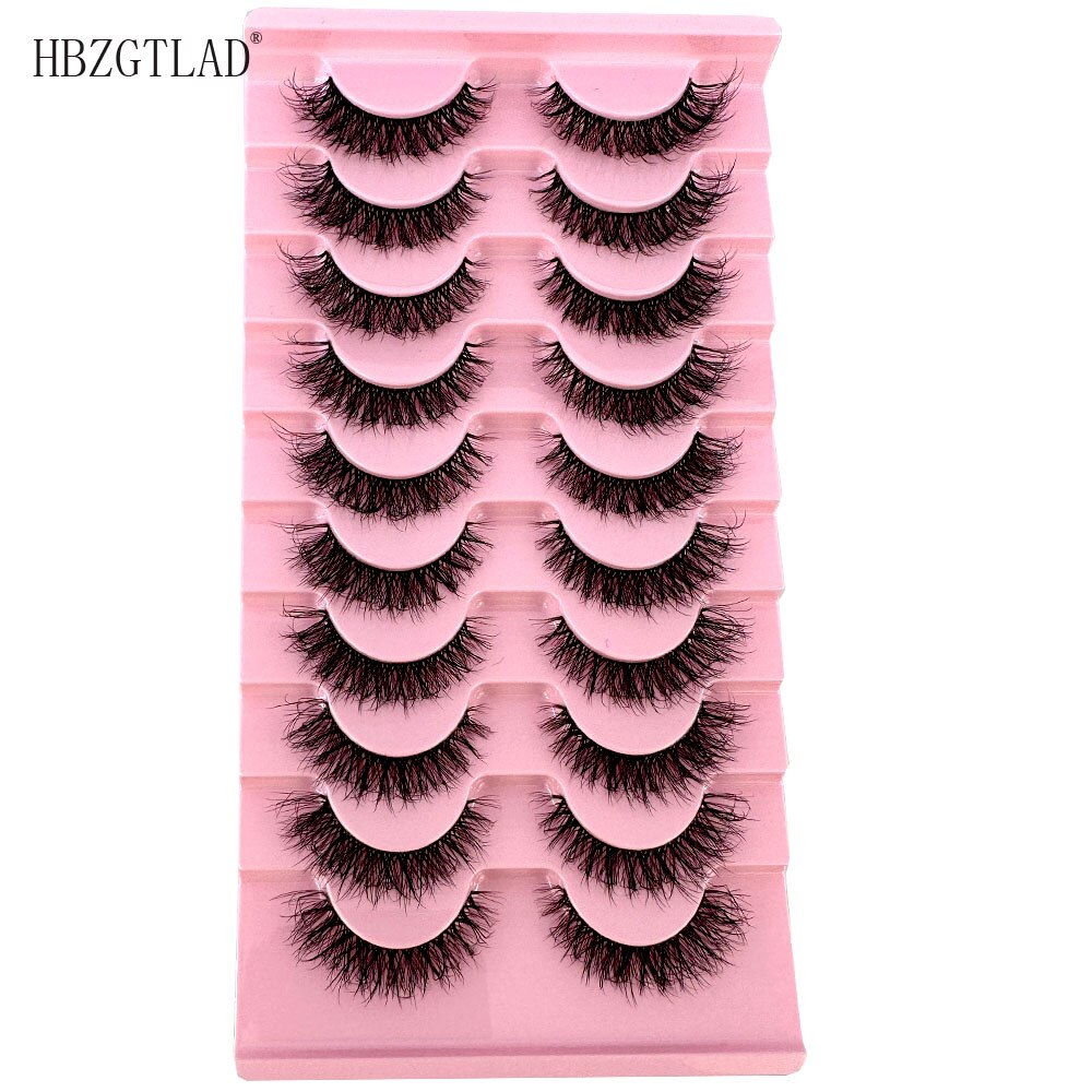 10pairs Mink Eyelashes Invisible Band Lash Extension Natural False Eyelashes Cross Cluster Fairy 3D Faux Big Eye Long Fake Lashes