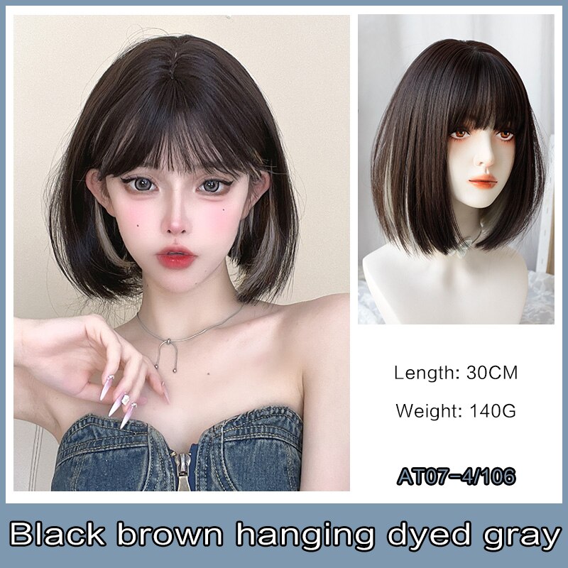 Cosplay Wig With Bangs Synthetic Straight Hair 24 Inch Long Heat-Resistant Pink Wig For Women