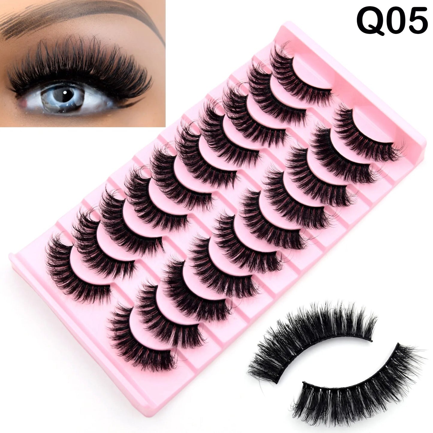 5paris/10pairs Faux Mink Eyelashes Make Up False Cils Hand Made Fake Eyelashes Wholesale Thick Eyelashes Extension