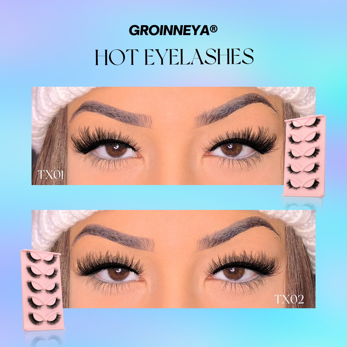 5/7 Cat Eye 3D Mink Lashes Natural Eyelashes Winged End Eye Elongated  False Eyelashes lashes Extension