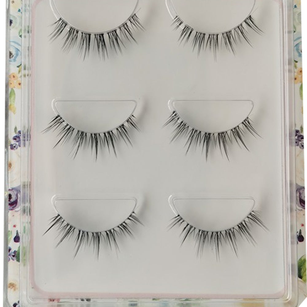 Mink Eyelashes 3 pair reusable false eyelashes invisible band