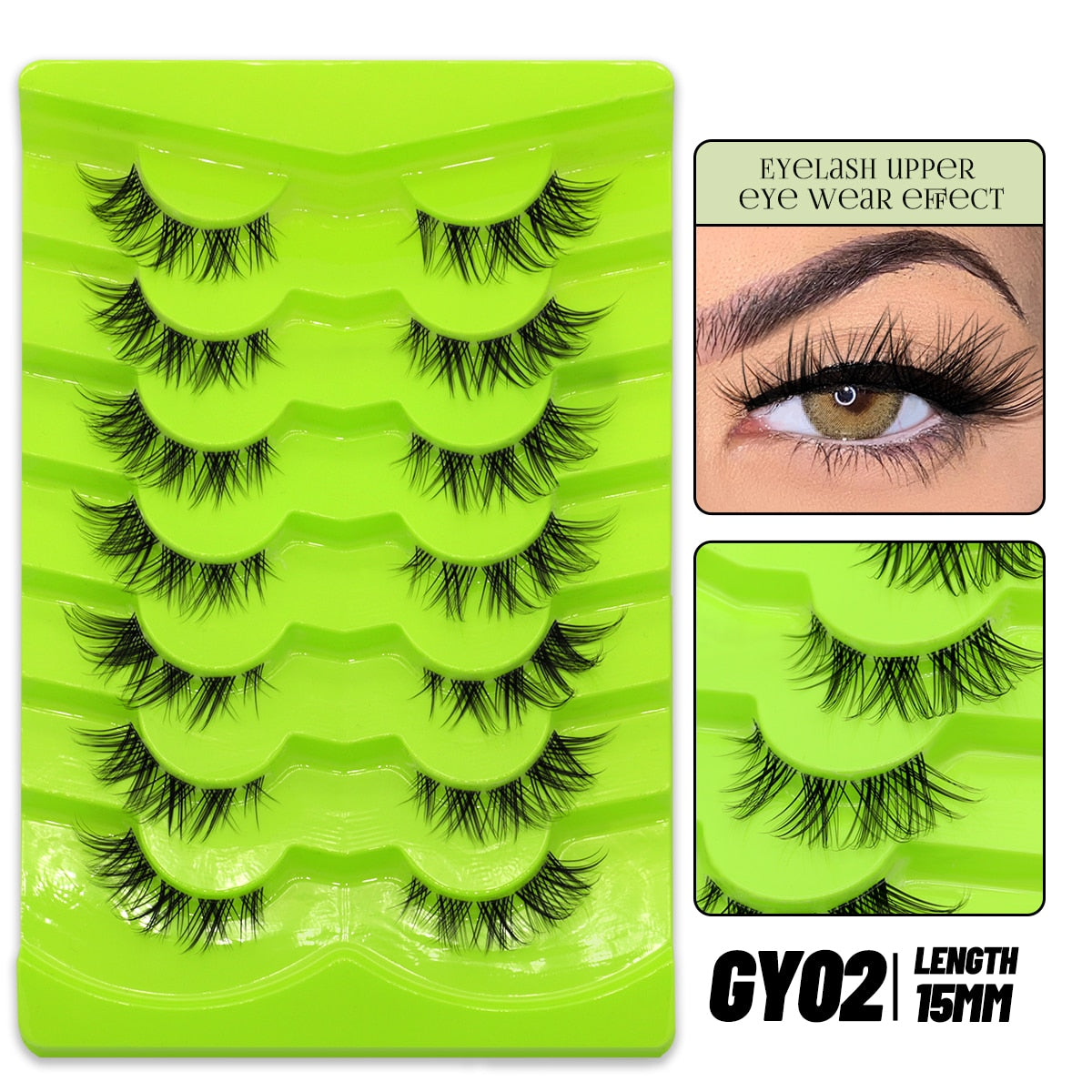 Cat Eye Lashes Natural long Clear Band Lashes Faux Mink Eyelashes Winged End Eye Elongated Eyelashes Fake Lashes Soft
