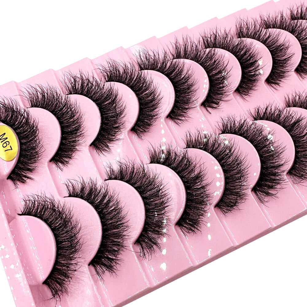 10 Pairs 3D Faux Mink Lashes Natural long Mink False Eyelashes Fake Eyelash Mink Lashes Extension Cils