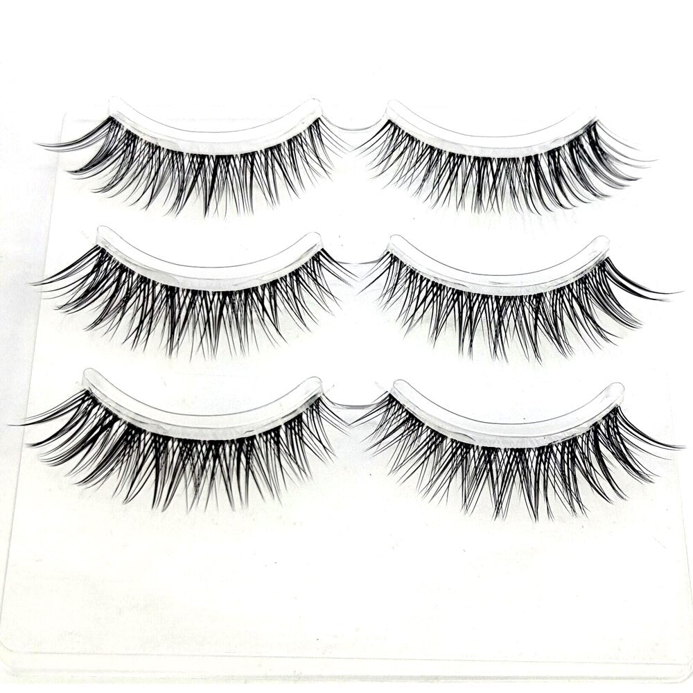 3D Mink Lashes Natural short Full Strip Transparent False Eyelashes