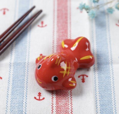 Japanese Style Underglaze Ceramic animals Chopstick Holder Tableware Restaurant Simple Oval Spoon Bracket Utensil For Kitchen
