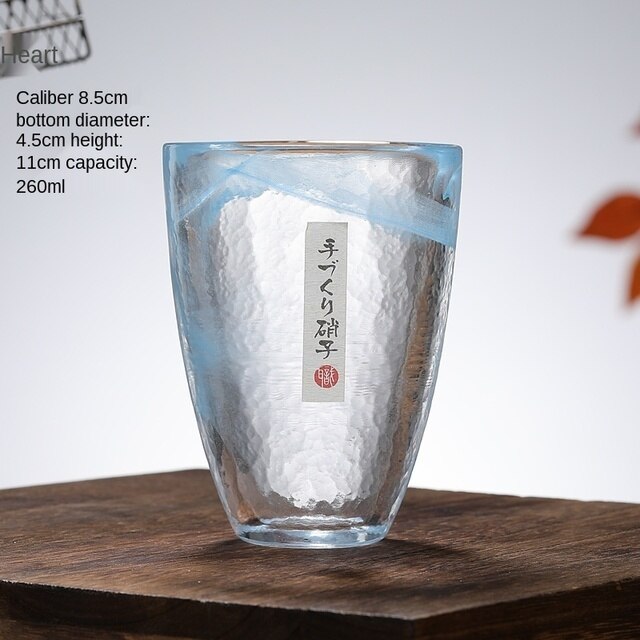 Japan Tsukiyeye Kobo Handmade Glass Smudge Hammered Glass Water Cup Wine Glass Tea Cup Red Wine Glass Vodka Artwork Sake Tumbler