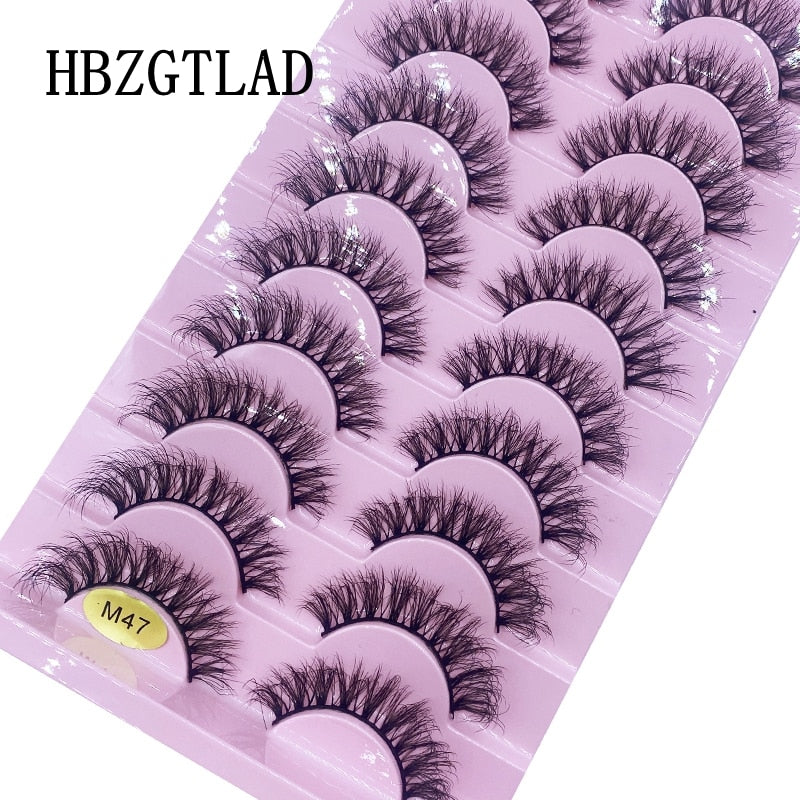 10 Pairs Natural False Eyelashes Fake Lashes Long Makeup 3d Mink Lashes Extension Eyelash Mink Eyelashes