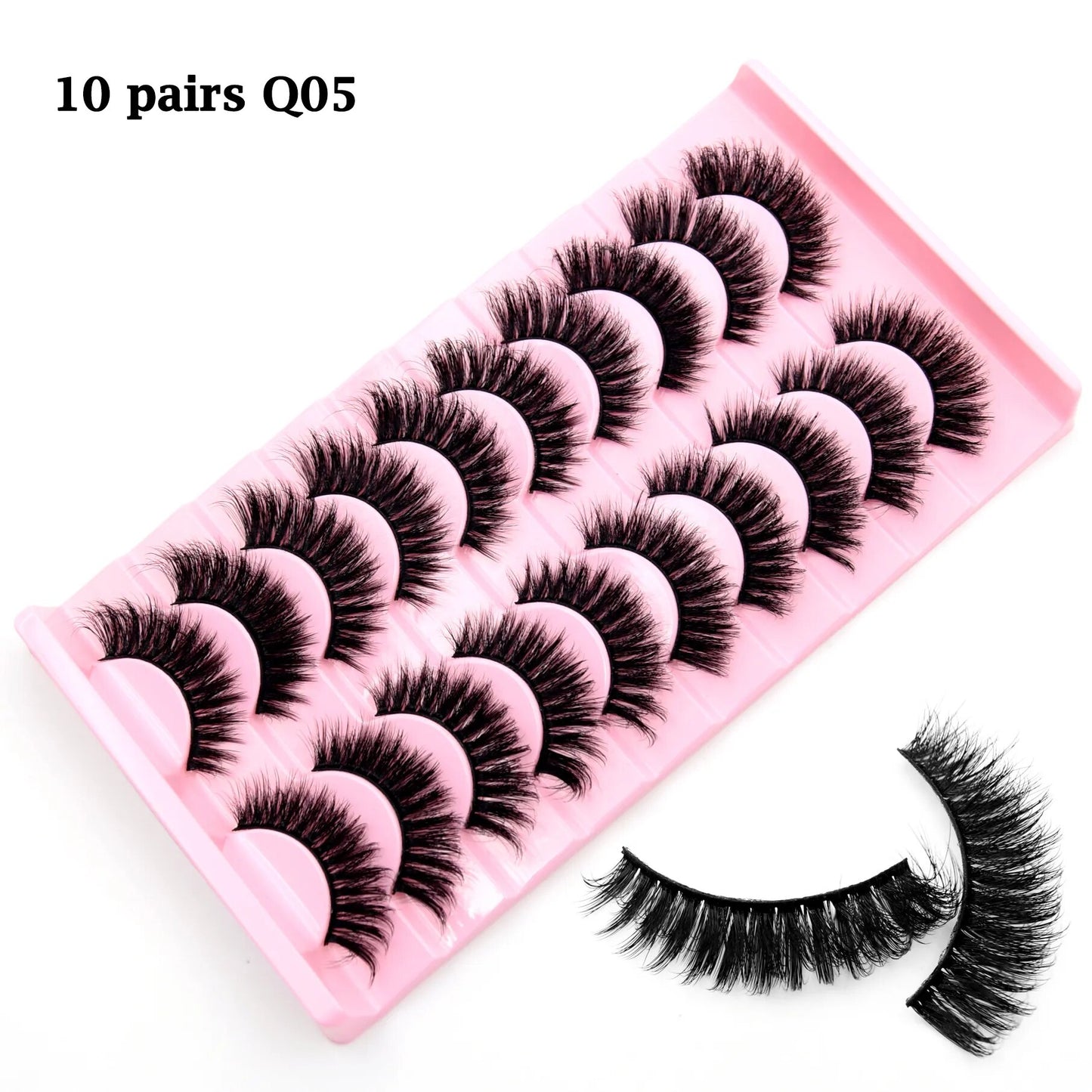3/10 Pair Eyelashes 3D Faux Mink Lashes Wispy Natural Long False Eyelashes Wholesale Mink Lashes Reusable LasheS