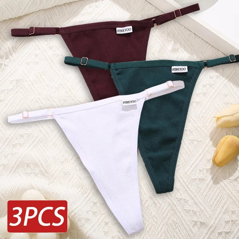 Cotton Sexy Thongs Adjustable Women's Panties Soft Panties Low Waist Seamless Thongs Woman Lingerie Tangas Mujer S-XL