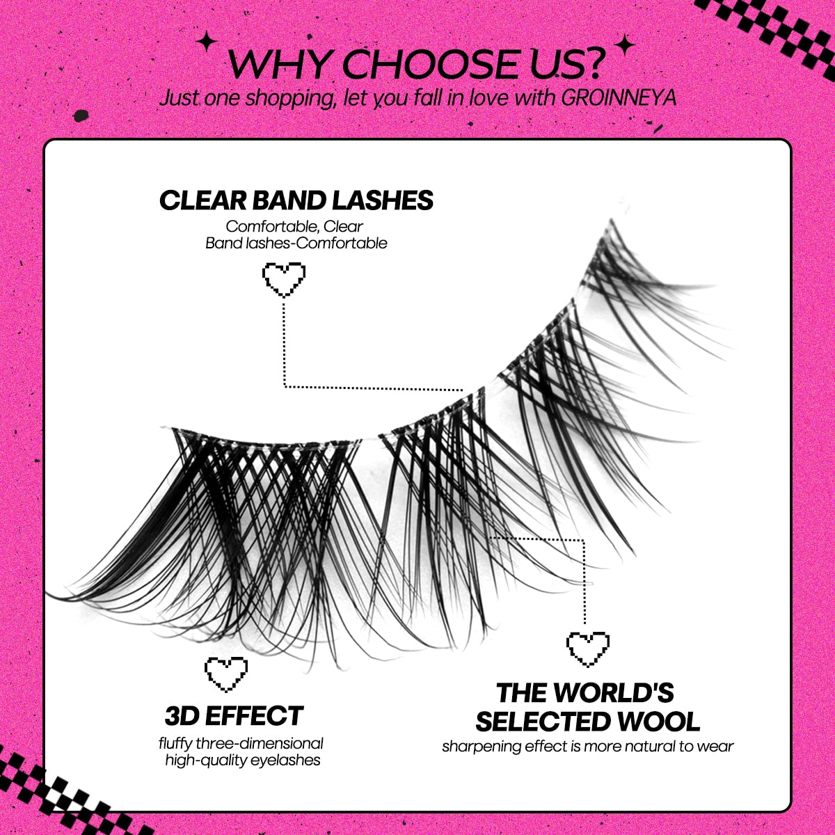 Cat Eye Lashes Natural long Clear Band Lashes Faux Mink Eyelashes Winged End Eye Elongated Eyelashes Fake Lashes Soft