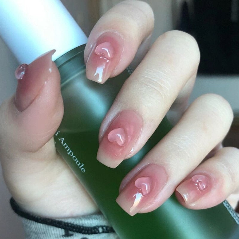 24Pcs False Nails Coffin Almond Artificial Fake Nails with glue Full Cover Nail Tips Press On Nails Manicure