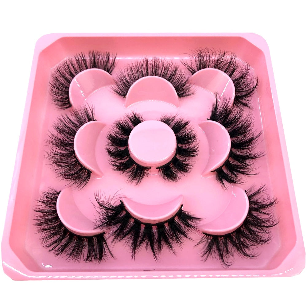 2/4/6pairs natural false eyelashes fake lashes long 3D mink extension