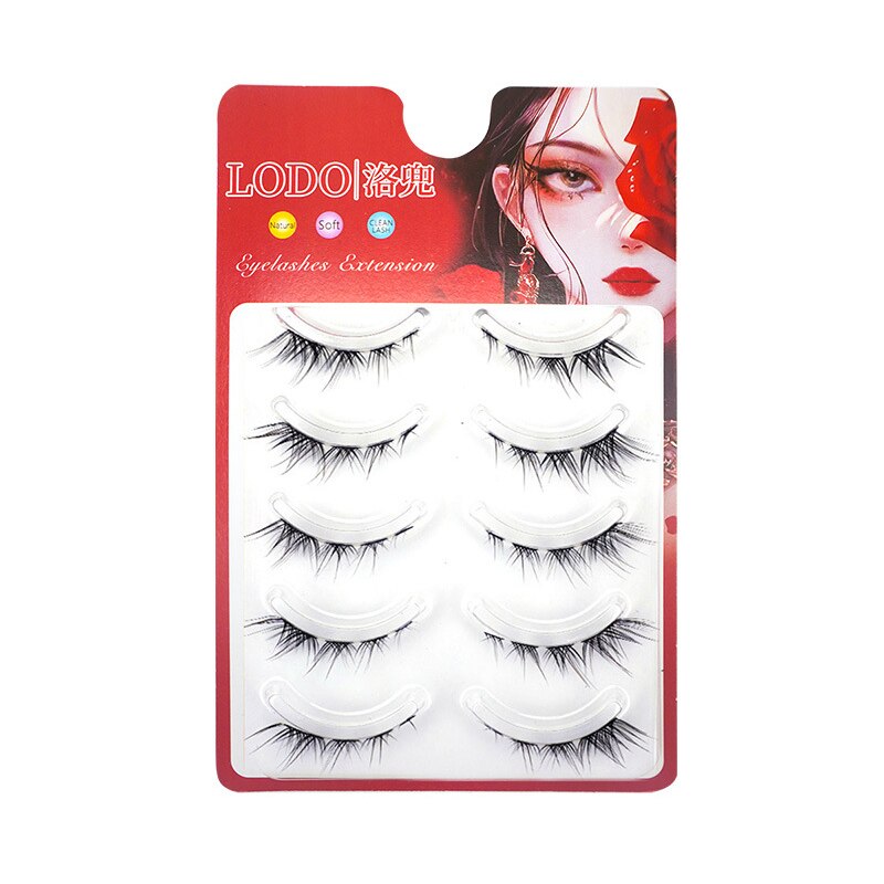 4 Pairs Eyelashes Extension Natural False Eyelashes Cross Long Winged Eyelash End Eye Elongated Big Eye Lashes Lolita Eyelashes
