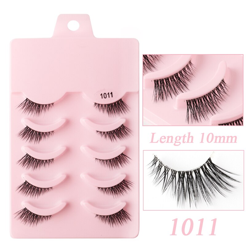 Faux Cils 5/10 Pairs Half Lashes Cat Eye Handmade Soft Fluffy Mink False Eyelashes Half Lashes maquillage