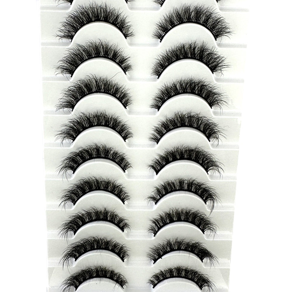 10pairs eyelashes soft fluffy lashes false eyelashes dramatic 3d mink lashes lash extension 3d cilios faux cils